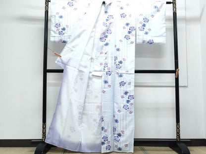 平和屋着物■小紋　草花文　洗える着物　CABF1787th