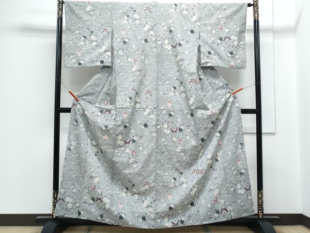 平和屋着物■小紋　花蝶文　金彩　洗える着物　CABF1789th