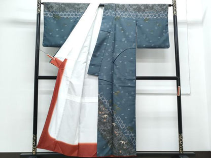 平和屋着物■訪問着　草花文　洗える着物　CABF1790th