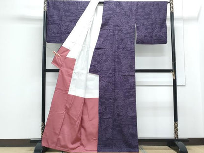 平和屋着物■上質な紬　80亀甲　風景文　正絹　逸品　CABF1796th