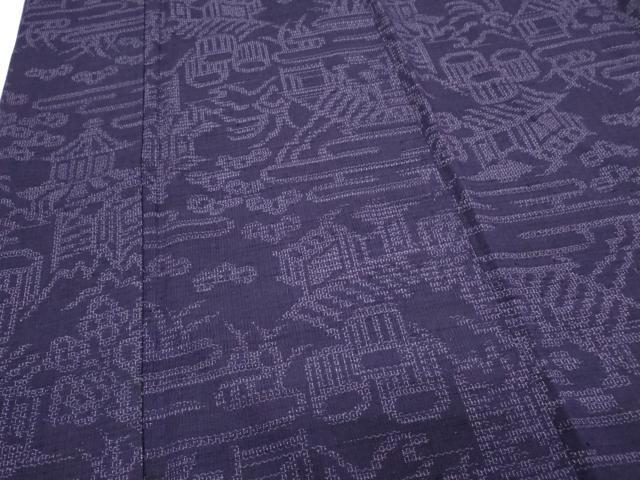 平和屋着物■上質な紬　80亀甲　風景文　正絹　逸品　CABF1796th