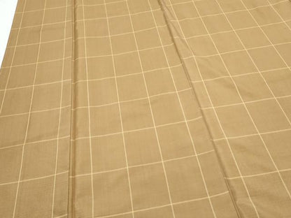 平和屋着物■本場縞大島紬　格子文　正絹　逸品　CABF1815th