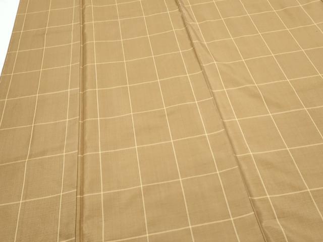 平和屋着物■本場縞大島紬　格子文　正絹　逸品　CABF1815th