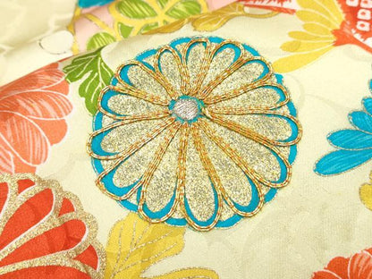 平和屋着物■豪華振袖　駒刺繍　エ霞草花丸文　暈し染め　金彩　正絹　逸品　CABF1827th