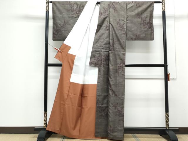 平和屋着物■本場大島紬　9マルキ　雲重ね草葉文　正絹　逸品　CABF1831th