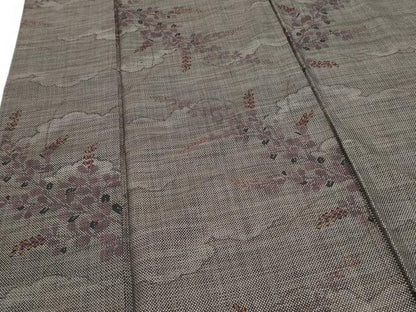 平和屋着物■本場大島紬　9マルキ　雲重ね草葉文　正絹　逸品　CABF1831th