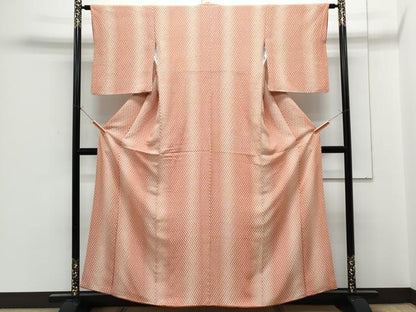 平和屋着物■上質な小紋　菱間道　正絹　逸品　CABF1832th