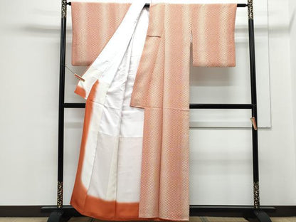 平和屋着物■上質な小紋　菱間道　正絹　逸品　CABF1832th