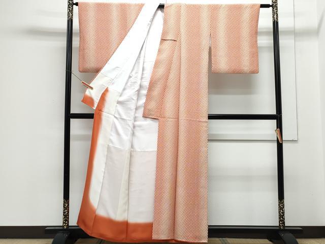 平和屋着物■上質な小紋　菱間道　正絹　逸品　CABF1832th