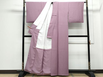 平和屋着物■上質な色無地　京紫色　正絹　逸品　CABF1838th