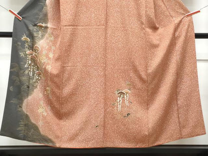 平和屋着物■訪問着　枝垂れ花文　暈し染め　金彩　正絹　逸品　CABF1844th