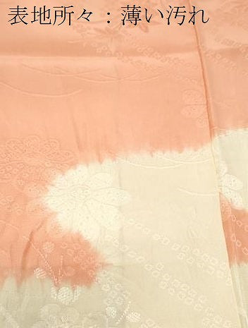 平和屋着物■長襦袢　袷　絞り　草花地紋　正絹　逸品　CABF1858th