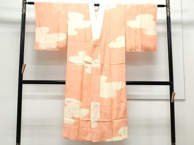 平和屋着物■長襦袢　袷　絞り　草花地紋　正絹　逸品　CABF1858th