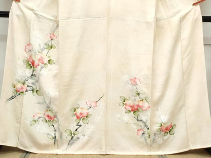 平和屋着物■訪問着　手描き　枝花文　暈し染め　正絹　逸品　CABF1880th