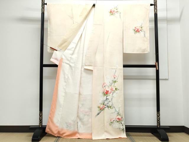 平和屋着物■訪問着　手描き　枝花文　暈し染め　正絹　逸品　CABF1880th