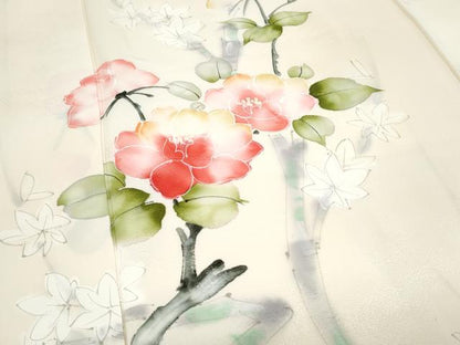 平和屋着物■訪問着　手描き　枝花文　暈し染め　正絹　逸品　CABF1880th