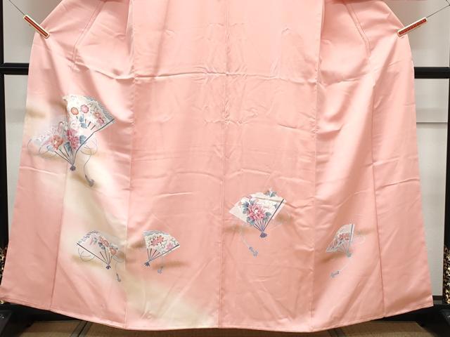 平和屋着物■訪問着　扇面花鳥文　暈し染め　金彩　正絹　逸品　CABF1884th