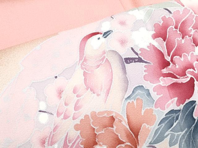平和屋着物■訪問着　扇面花鳥文　暈し染め　金彩　正絹　逸品　CABF1884th