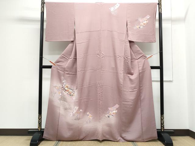 平和屋着物■訪問着　刺繍　文箱花文　暈し染め　金彩　正絹　逸品　CABF1886th