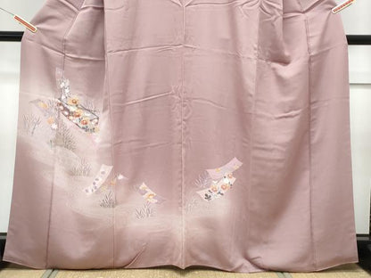 平和屋着物■訪問着　刺繍　文箱花文　暈し染め　金彩　正絹　逸品　CABF1886th