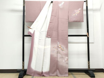 平和屋着物■訪問着　刺繍　文箱花文　暈し染め　金彩　正絹　逸品　CABF1886th