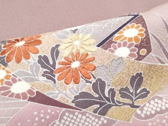 平和屋着物■訪問着　刺繍　文箱花文　暈し染め　金彩　正絹　逸品　CABF1886th