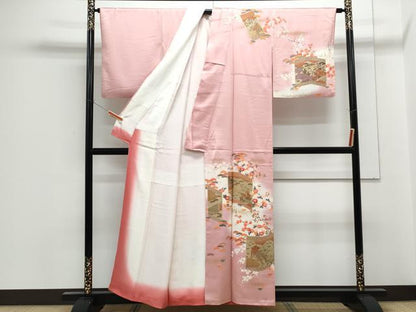 平和屋着物■訪問着　屏風風景文　暈し染め　金彩　正絹　逸品　CABF1887th