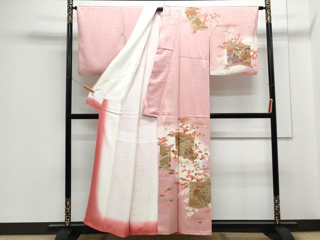 平和屋着物■訪問着　屏風風景文　暈し染め　金彩　正絹　逸品　CABF1887th