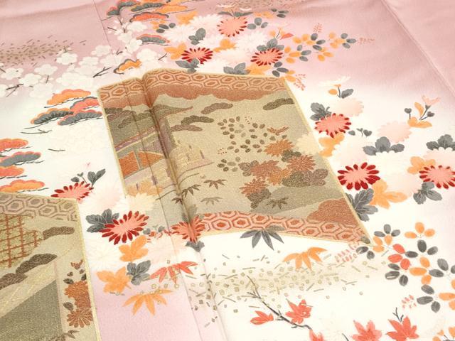 平和屋着物■訪問着　屏風風景文　暈し染め　金彩　正絹　逸品　CABF1887th