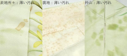 平和屋着物■訪問着　手描き　駒刺繍　草花文　暈し染め　金彩　正絹　逸品　CABF1888th