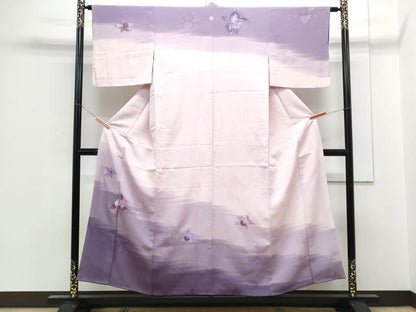 平和屋着物■訪問着　刺繍　舞花文　暈し染め　正絹　逸品　CABF1891th