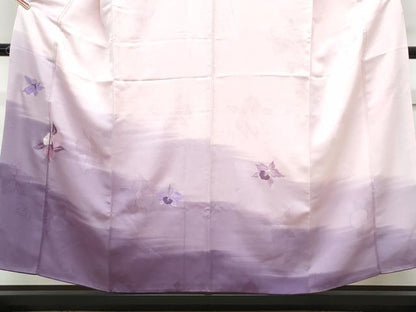 平和屋着物■訪問着　刺繍　舞花文　暈し染め　正絹　逸品　CABF1891th