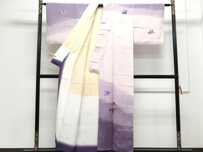 平和屋着物■訪問着　刺繍　舞花文　暈し染め　正絹　逸品　CABF1891th