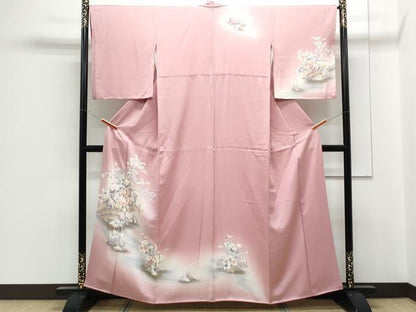 平和屋着物■訪問着　草花文　暈し染め　金彩　正絹　逸品　CABF1892th