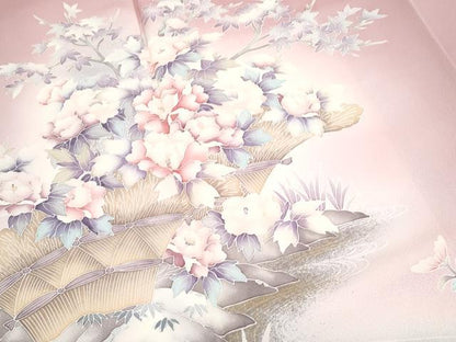 平和屋着物■訪問着　草花文　暈し染め　金彩　正絹　逸品　CABF1892th