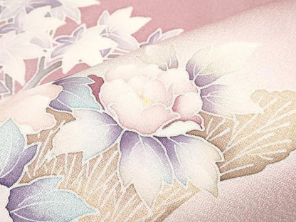 平和屋着物■訪問着　草花文　暈し染め　金彩　正絹　逸品　CABF1892th