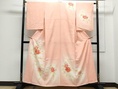 平和屋着物■訪問着　草花文　暈し染め　金彩　正絹　逸品　CABF1895th