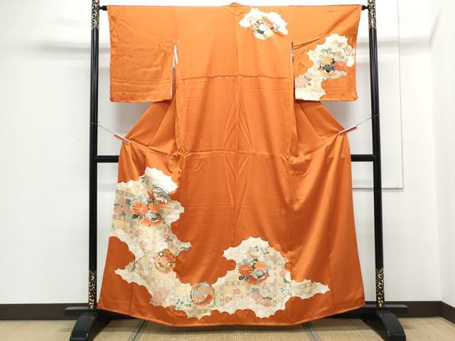 平和屋着物■訪問着　駒刺繍　天井花丸文　金彩　正絹　逸品　CABF1896th