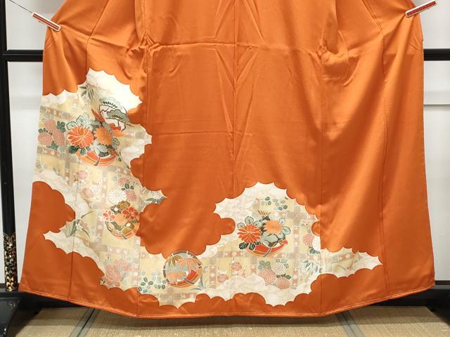 平和屋着物■訪問着　駒刺繍　天井花丸文　金彩　正絹　逸品　CABF1896th