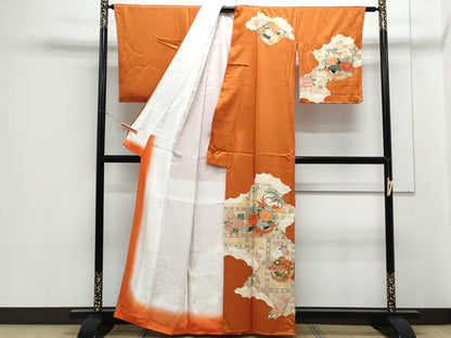 平和屋着物■訪問着　駒刺繍　天井花丸文　金彩　正絹　逸品　CABF1896th