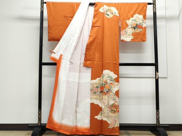 平和屋着物■訪問着　駒刺繍　天井花丸文　金彩　正絹　逸品　CABF1896th