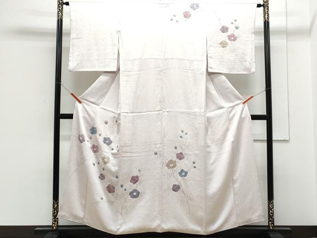 平和屋着物■訪問着　手描き　絞り　草花文　正絹　逸品　CABF1897th