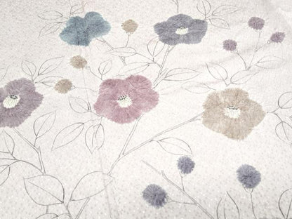 平和屋着物■訪問着　手描き　絞り　草花文　正絹　逸品　CABF1897th