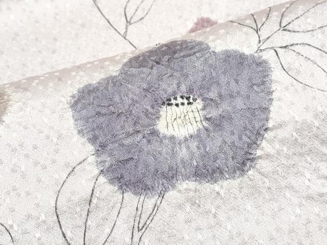 平和屋着物■訪問着　手描き　絞り　草花文　正絹　逸品　CABF1897th