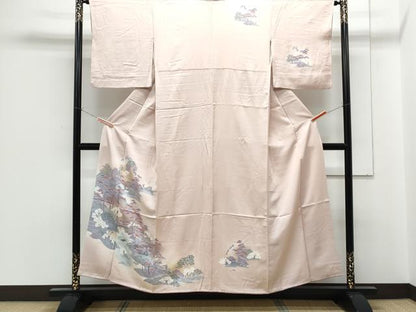 平和屋着物■訪問着　風景文　暈し染め　金銀彩　正絹　逸品　CABF1898th