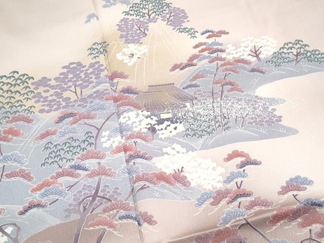 平和屋着物■訪問着　風景文　暈し染め　金銀彩　正絹　逸品　CABF1898th