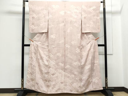 平和屋着物■訪問着　刺繍　地紋起こし　菊青海波　正絹　逸品　CABF1899th
