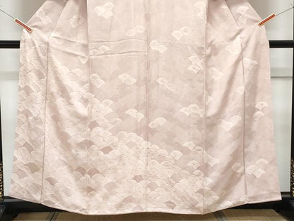 平和屋着物■訪問着　刺繍　地紋起こし　菊青海波　正絹　逸品　CABF1899th