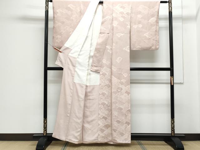 平和屋着物■訪問着　刺繍　地紋起こし　菊青海波　正絹　逸品　CABF1899th