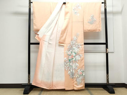 平和屋着物■訪問着　刺繍　草花文　暈し染め　正絹　逸品　CABF1903th